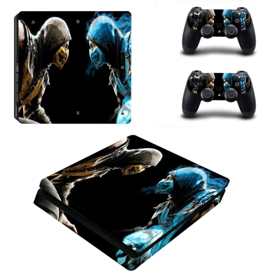 Mortal Kombat X decal skin for PS4 Slim Console and two co.. Mortal Kombat X decal skin for PS4 Slim Console and two co..