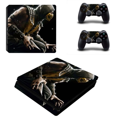Mortal Kombat X decal skin for PS4 Slim Console and two co.. Mortal Kombat X decal skin for PS4 Slim Console and two co..