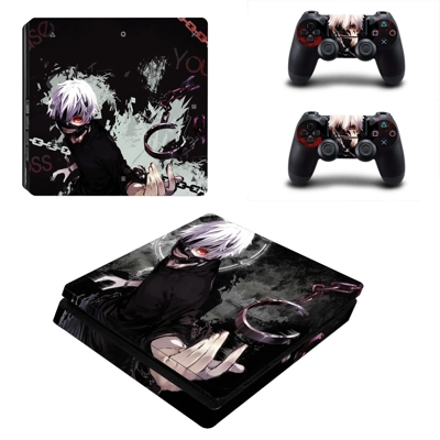 Tokyo Ghoul decal skin for PS4 Slim Console and two contro.. Tokyo Ghoul decal skin for PS4 Slim Console and two contro..
