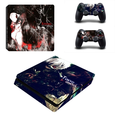 Tokyo Ghoul decal skin for PS4 Slim Console and two contro.. Tokyo Ghoul decal skin for PS4 Slim Console and two contro..