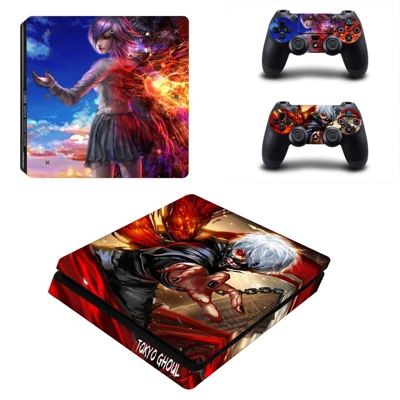 Tokyo Ghoul decal skin for PS4 Slim Console and two contro.. Tokyo Ghoul decal skin for PS4 Slim Console and two contro..