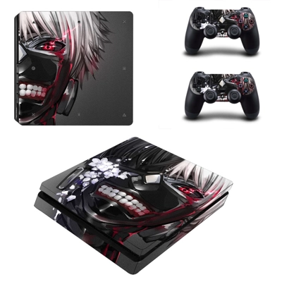 Tokyo Ghoul decal skin for PS4 Slim Console and two contro.. Tokyo Ghoul decal skin for PS4 Slim Console and two contro..