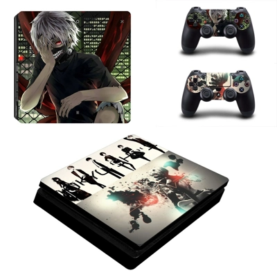 Tokyo Ghoul decal skin for PS4 Slim Console and two contro.. Tokyo Ghoul decal skin for PS4 Slim Console and two contro..