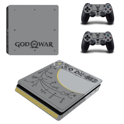 God of War 4 decal skin for PS4 Slim Console and two controllers