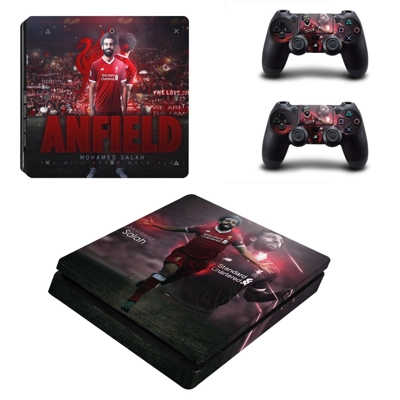 Anfield Mohamed Salah decal skin for PS4 Slim Console and .. Anfield Mohamed Salah decal skin for PS4 Slim Console and ..