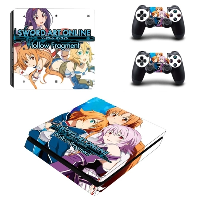 Sword Art Online Hollow Fragment decal skin for PS4 Slim Console and two controllers