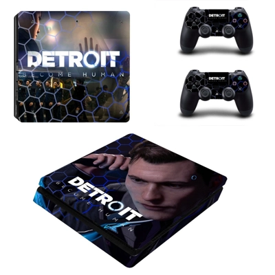 Detroit become human decal skin for PS4 Slim Console and two controllers