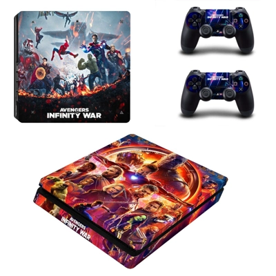 Avengers infinity war decal skin for PS4 Slim Console and two controllers