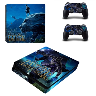 Black Panther decal skin for PS4 Slim Console and two cont.. Black Panther decal skin for PS4 Slim Console and two cont..