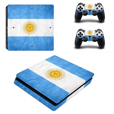 Flag of Argentina decal skin for PS4 Slim Console and two controllers