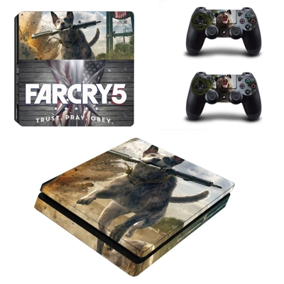 Far Cry 5 decal skin for PS4 Slim Console and two controll.. Far Cry 5 decal skin for PS4 Slim Console and two controll..