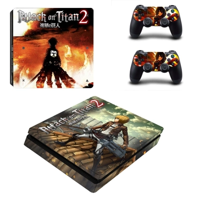 Attack on Titan 2 decal skin for PS4 Slim Console and two .. Attack on Titan 2 decal skin for PS4 Slim Console and two ..