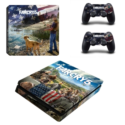 Far Cry 5 decal skin for PS4 Slim Console and two controll.. Far Cry 5 decal skin for PS4 Slim Console and two controll..