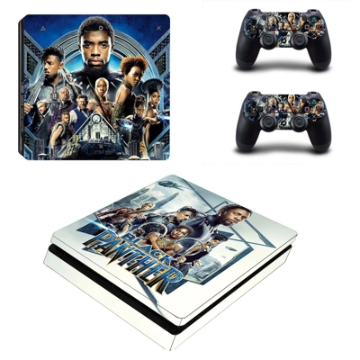 Black Panther decal skin for PS4 Slim Console and two cont.. Black Panther decal skin for PS4 Slim Console and two cont..