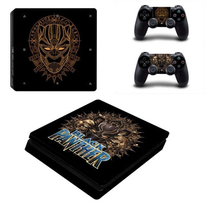 Black Panther decal skin for PS4 Slim Console and two cont.. Black Panther decal skin for PS4 Slim Console and two cont..