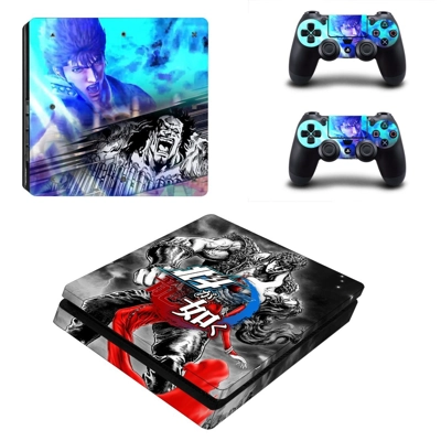 Hokuto ga Gotoku decal skin for PS4 Slim Console and two controllers