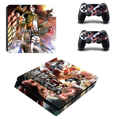 Attack on Titan 2 decal skin for PS4 Slim Console and two .. Attack on Titan 2 decal skin for PS4 Slim Console and two ..