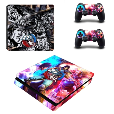Hokuto ga Gotoku decal skin for PS4 Slim Console and two controllers