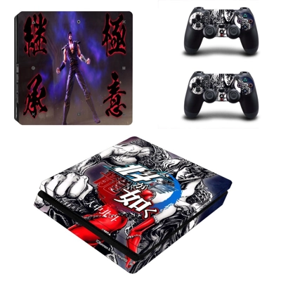 Hokuto ga Gotoku decal skin for PS4 Slim Console and two controllers