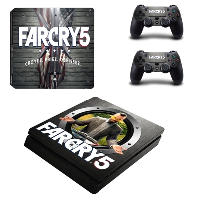 Far Cry 5 decal skin for PS4 Slim Console and two controll.. Far Cry 5 decal skin for PS4 Slim Console and two controll..