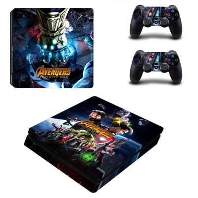 Avengers infinity war decal skin for PS4 Slim Console and two controllers