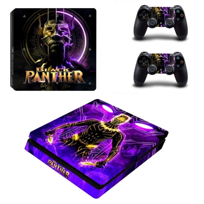 Black Panther decal skin for PS4 Slim Console and two cont.. Black Panther decal skin for PS4 Slim Console and two cont..