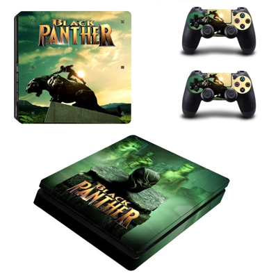 Black Panther decal skin for PS4 Slim Console and two cont.. Black Panther decal skin for PS4 Slim Console and two cont..