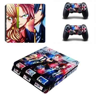 Fairy Tail decal skin for PS4 Slim Console and two control.. Fairy Tail decal skin for PS4 Slim Console and two control..