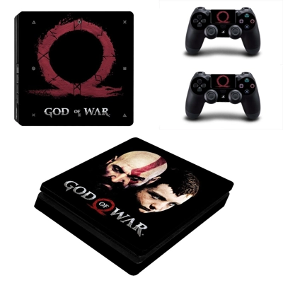 God of War 4 decal skin for PS4 Slim Console and two controllers