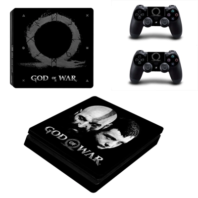 God of War 4 decal skin for PS4 Slim Console and two controllers