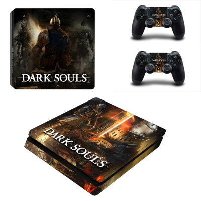 Dark Souls decal skin for PS4 Slim Console and two control.. Dark Souls decal skin for PS4 Slim Console and two control..