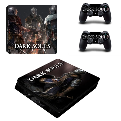 Dark Souls decal skin for PS4 Slim Console and two control.. Dark Souls decal skin for PS4 Slim Console and two control..