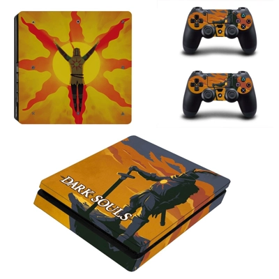 Dark Souls decal skin for PS4 Slim Console and two control.. Dark Souls decal skin for PS4 Slim Console and two control..