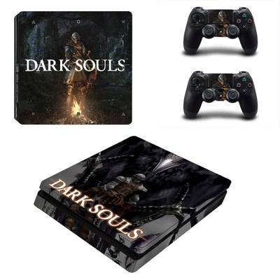 Dark Souls decal skin for PS4 Slim Console and two control.. Dark Souls decal skin for PS4 Slim Console and two control..