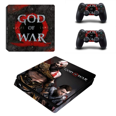 God of War 4 decal skin for PS4 Slim Console and two controllers
