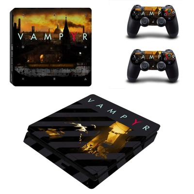 Vampyr decal skin for PS4 Slim Console and two controllers Vampyr decal skin for PS4 Slim Console and two controllers