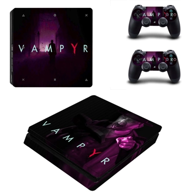 Vampyr decal skin for PS4 Slim Console and two controllers Vampyr decal skin for PS4 Slim Console and two controllers