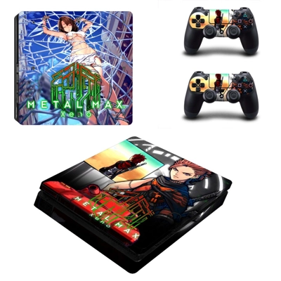 Metal Max Xeno decal skin for PS4 Slim Console and two controllers
