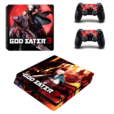 God Eater 3 decal skin for PS4 Slim Console and two controllers