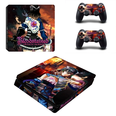 Bloodstained Ritual of the Night decal skin for PS4 Slim Console and two controllers