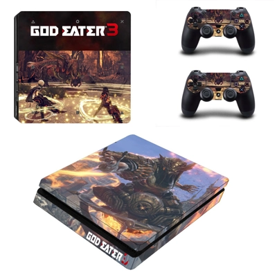 God Eater 3 decal skin for PS4 Slim Console and two controllers