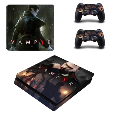 Vampyr decal skin for PS4 Slim Console and two controllers Vampyr decal skin for PS4 Slim Console and two controllers
