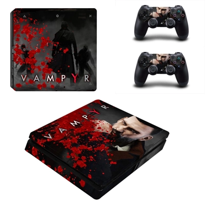 Vampyr decal skin for PS4 Slim Console and two controllers Vampyr decal skin for PS4 Slim Console and two controllers
