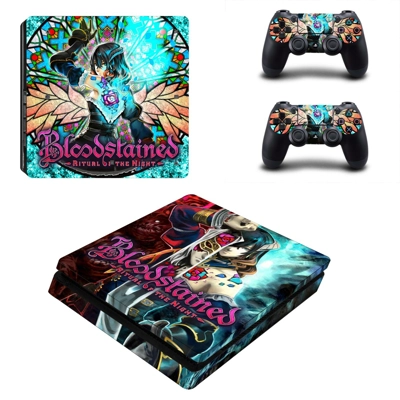 Bloodstained Ritual of the Night decal skin for PS4 Slim Console and two controllers