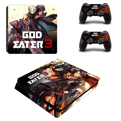 God Eater 3 decal skin for PS4 Slim Console and two controllers