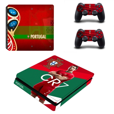 2018 FIFA World Cup Portugal decal skin for PS4 Slim Console and two controllers