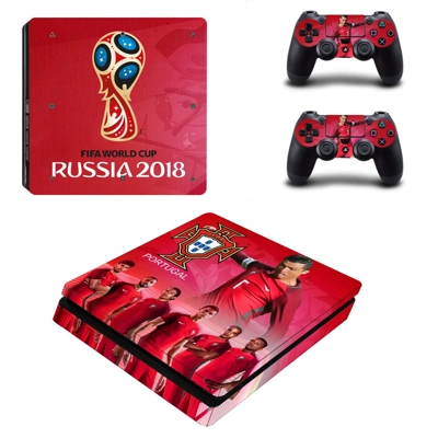 2018 FIFA World Cup Portugal decal skin for PS4 Slim Console and two controllers