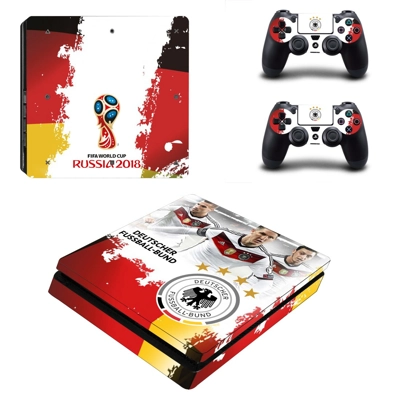 2018 FIFA World Cup Deutscher decal skin for PS4 Slim Console and two controllers