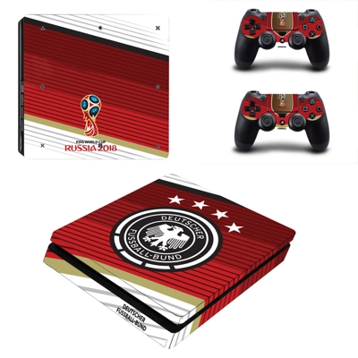 2018 FIFA World Cup Deutscher decal skin for PS4 Slim Console and two controllers