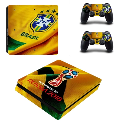 2018 FIFA World Cup Brazil decal skin for PS4 Slim Console.. 2018 FIFA World Cup Brazil decal skin for PS4 Slim Console..
